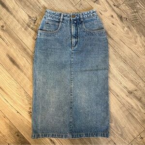 Vintage Unionbay Midi Denim Jean Skirt with slit- size 7